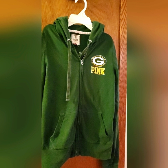 Green Bay Packer RARE Pink NFL Hoodie - Picture 1 of 3